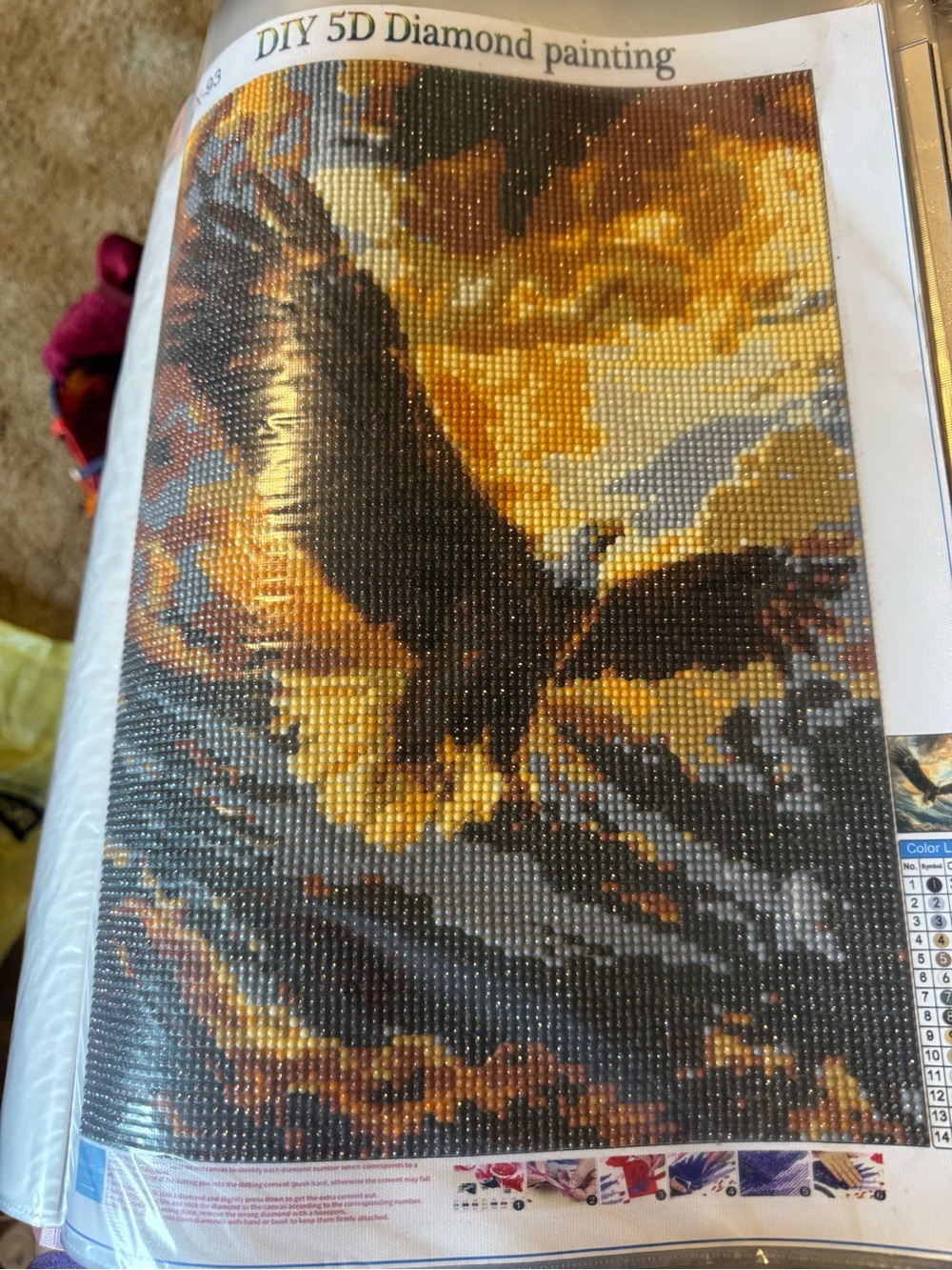 DIY 5D Diamond Painting Eagle Wall Art - Gold & Black